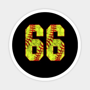 Fastpitch Softball Number 66 #66 Softball Shirt Jersey Uniform Favorite Player Biggest Fan Magnet